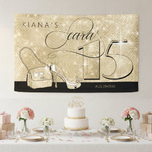 Glitter and Shine Quinceanera Black/Gold Hor ID701 Banner