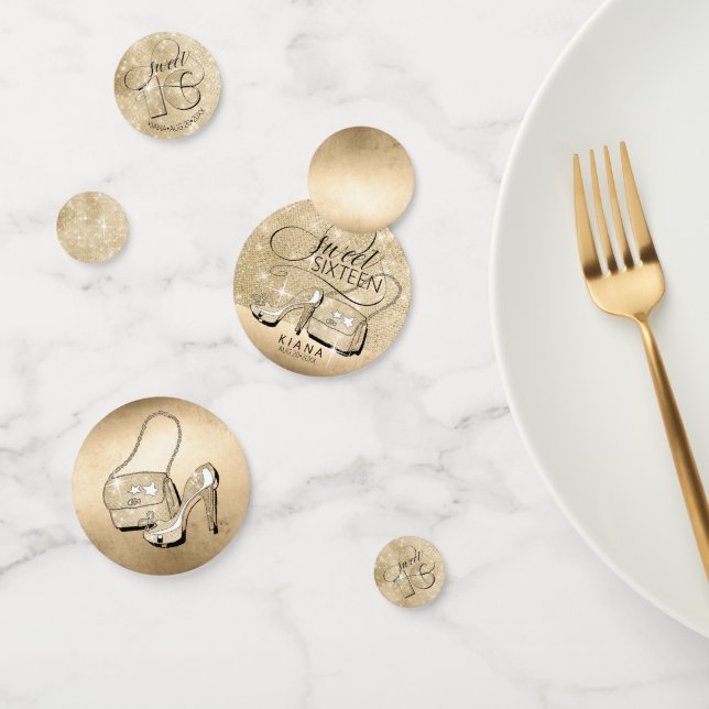 Glitter and Shine Sweet 16 Mix Gold ID675 Confetti (Group)