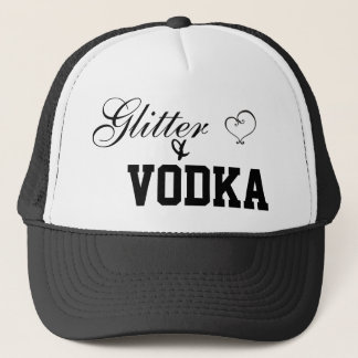Glitter and vodka trucker hat