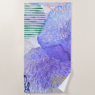 Glitter And Watercolor Design Beach Towel