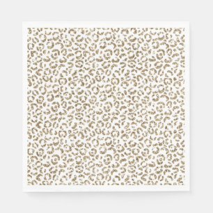 Glitter Antique Gold Leopard Print Napkin