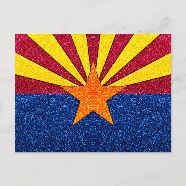 Glitter Arizona flag postcard (Front)