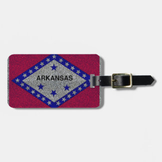 Glitter Arkansas flag customizable luggage tag
