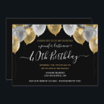Glitter Balloons 40th Birthday Party Invitation<br><div class="desc">Elegant faux silver and gold glitter balloons on the top border. All text is adjustable and easy to change for your own party needs. Great elegant save the date birthday party template design.  any year,  age can be changed</div>
