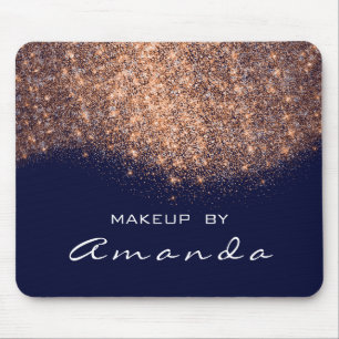Glitter Beauty Studio Makeup Copper Blue Navy Name Mouse Pad