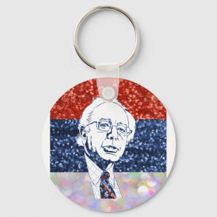 glitter bernie sanders keychain