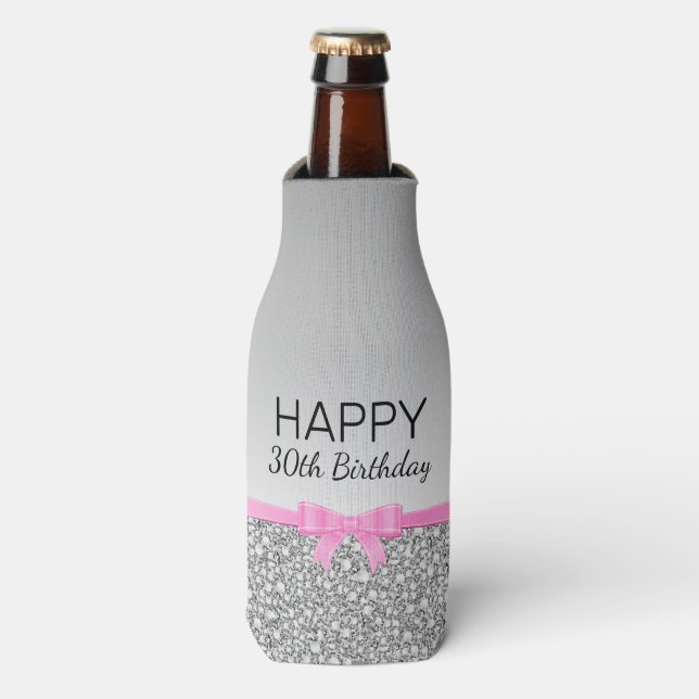 Glitter Birthday Bottle Cooler (Bottle Front)