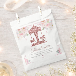 Glitter Birthday Carousel Personalized Favour Bag