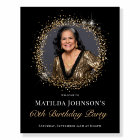 Glitter Black Gold 60th Birthday Welcome