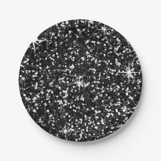 GLITTER | black Paper Plate