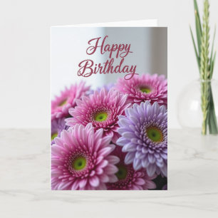 Glitter Blossom Birthday Card