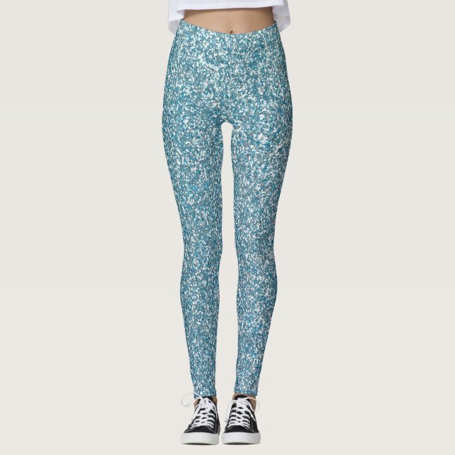 Glitter Blue Leggings  (Front)