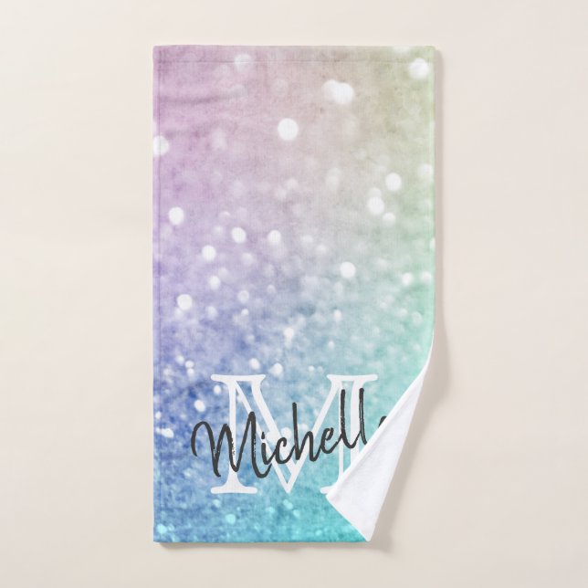 Glitter Bokeh Glamourous Elegant Hand Towel (Hand Towel)