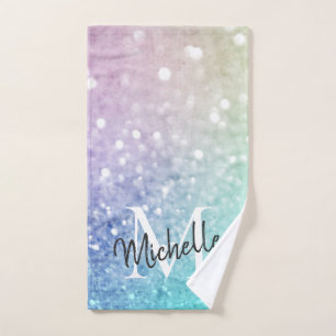 Glitter Bokeh Glamourous Elegant Hand Towel