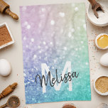 Glitter Bokeh Glamourous Elegant Kitchen Towel<br><div class="desc">Easily personalize this elegant colourful bokeh glitter pattern with your custom name and/or monogram.</div>