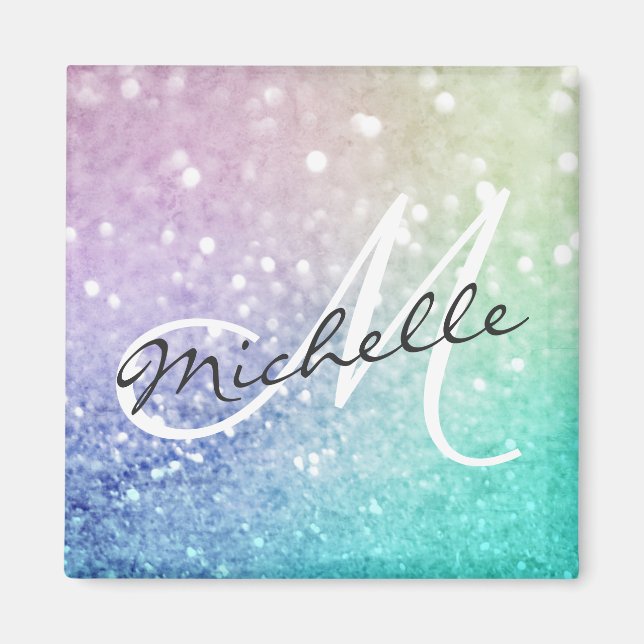 Glitter Bokeh Glamourous Elegant Magnet (Front)