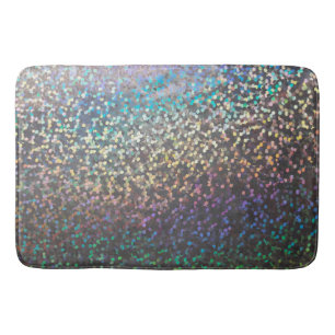 Glitter bokeh sparkle print bath mat