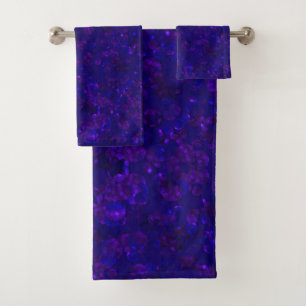 Glitter bokeh sparkle print bath towel set