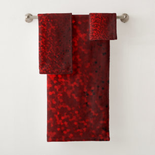 Glitter bokeh sparkle print bath towel set