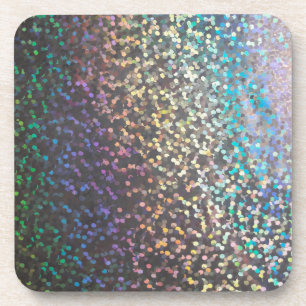 Glitter bokeh sparkle print coaster
