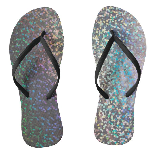 Glitter bokeh sparkle print flip flops (Footbed)