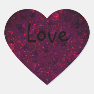 Glitter bokeh sparkle print heart sticker