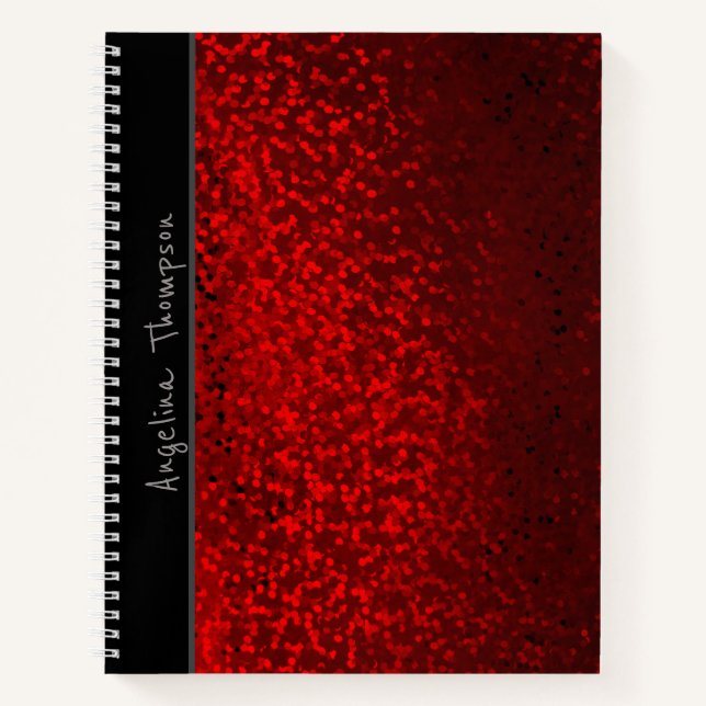 Glitter bokeh sparkle print notebook (Front)