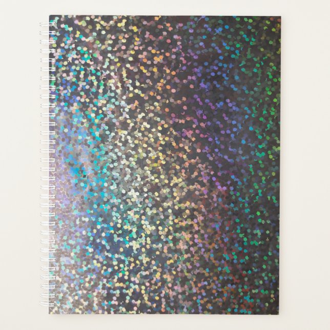 Glitter bokeh sparkle print planner (Front)