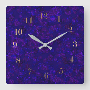 Glitter bokeh sparkle print square wall clock