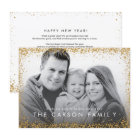 Glitter Border New Year Greeting Faux Gold Glitter