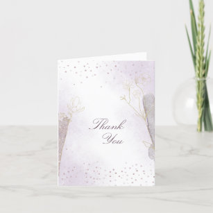 Glitter Botanical Radiant Lavender Thank You Card