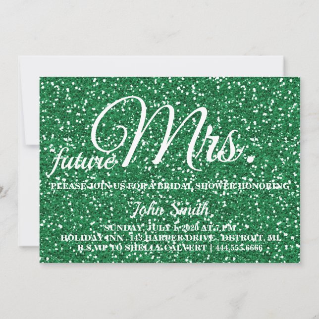 Glitter Bridal Shower future Mrs. Invitation (Front)