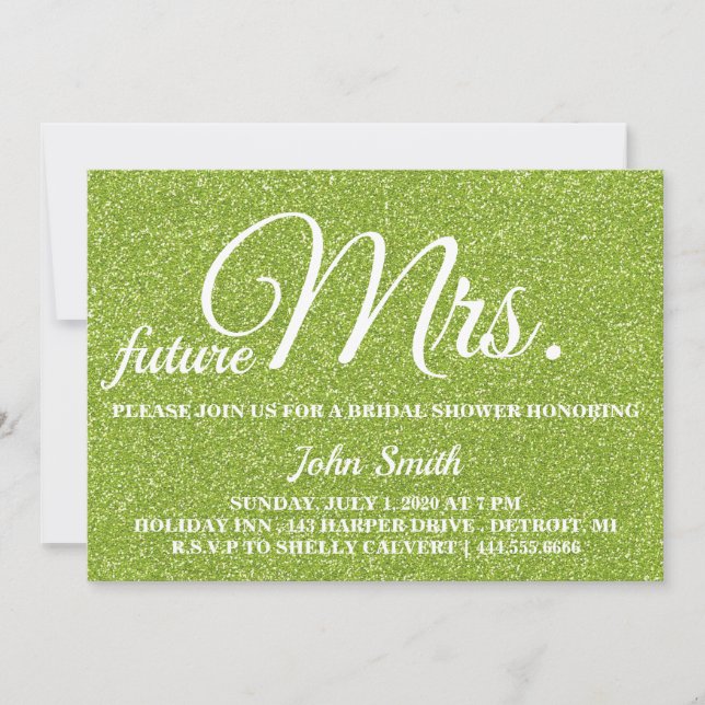 Glitter Bridal Shower future Mrs. Invitation (Front)