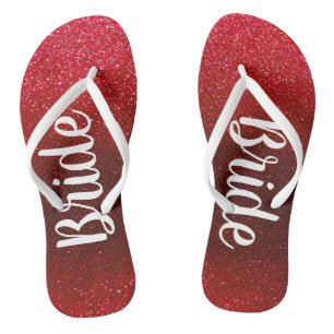 Glitter Bride Beach Wedding Summer Honeymoon Flip  Flip Flops