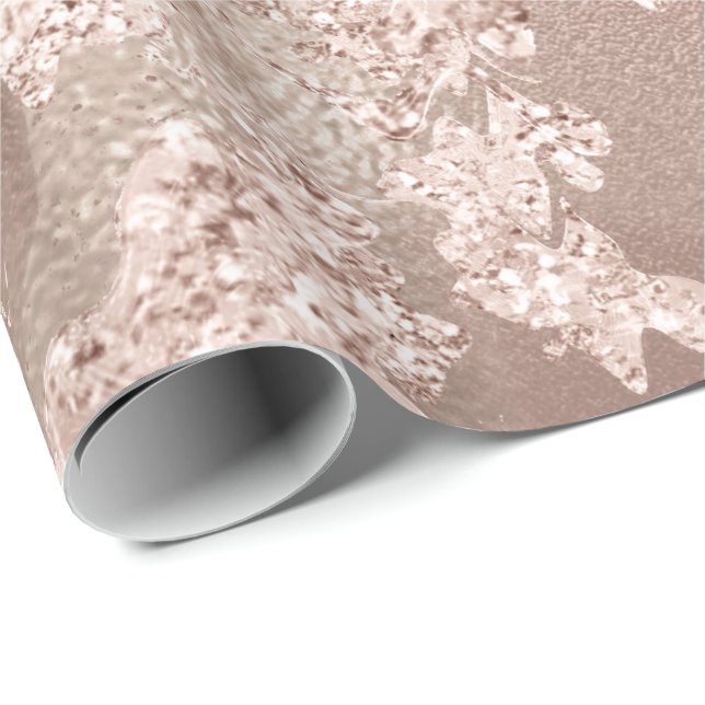 Glitter Bride Marble Blush Rose Silver Stone Glam Wrapping Paper (Roll Corner)