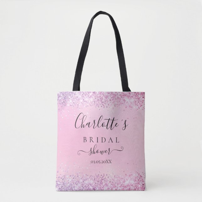 GLITTER BRIDESMAID GIFT TOTE BAG (Front)