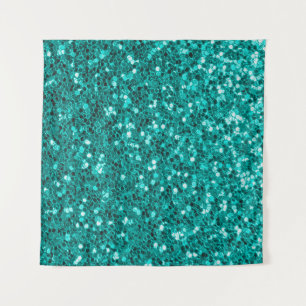 Glitter bright turquoise texture tapestry