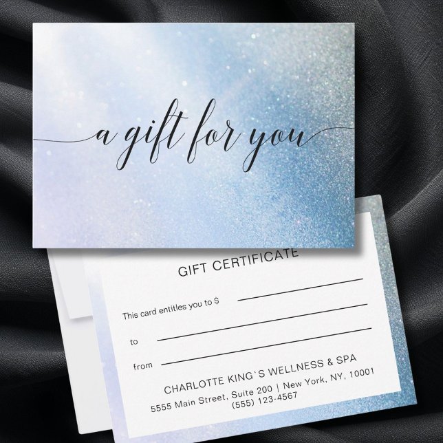 GLITTER BUSINESS  CERTIFICATE gift for you (GLITTER BUSINESS CERTIFICATE gift for you blue)