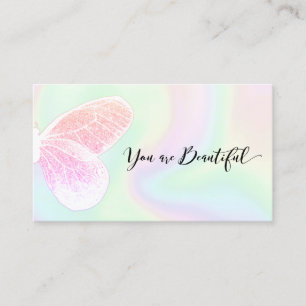 Glitter Butterfly  Holographic Salon  Appointment Card