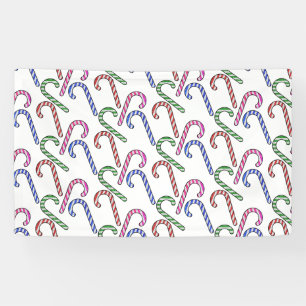Glitter Candy Cane Pattern Banner