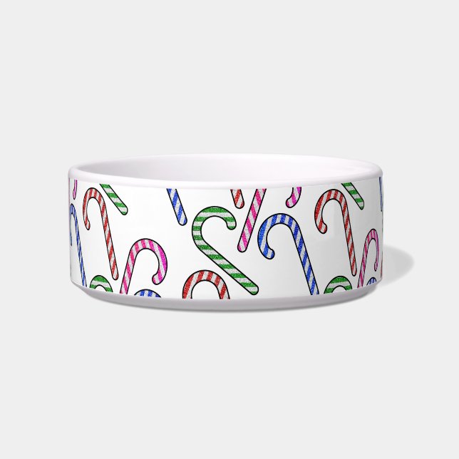 Glitter Candy Cane Pattern Bowl (Front)