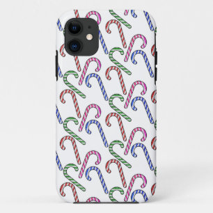 Glitter Candy Cane Pattern iPhone 11 Case