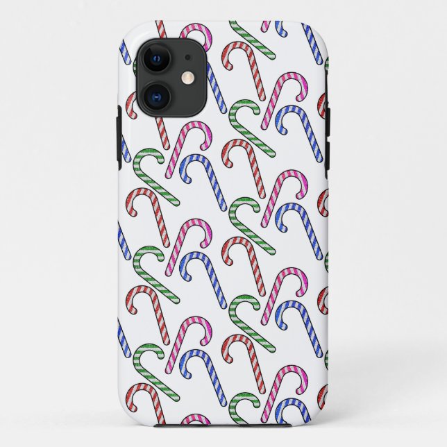 Glitter Candy Cane Pattern Case-Mate iPhone Case (Back)