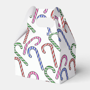 Glitter Candy Cane Pattern Favor Box