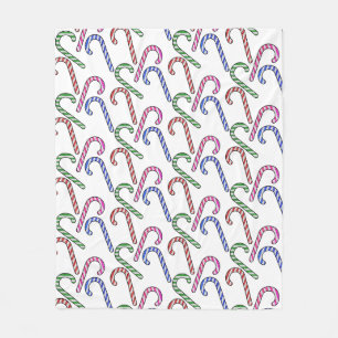 Glitter Candy Cane Pattern Fleece Blanket
