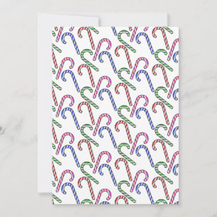 Glitter Candy Cane Pattern Invitation