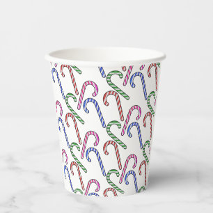 Glitter Candy Cane Pattern Paper Cups