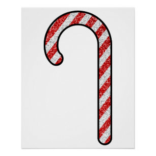 Glitter Candy Cane Poster