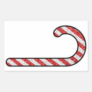 Glitter Candy Cane Sticker