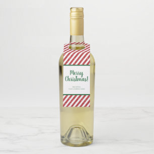 Glitter Candy Cane Striped Company Bottle Tag